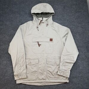 Kimes Ranch Anorak Pullover Jacket Men's XL Beige Hooded Half Zip Cotton